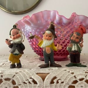 Vintage Elf Elves Gnome 🧚‍♂️ Pixies Christmas Ornaments Hong Kong~Sweet